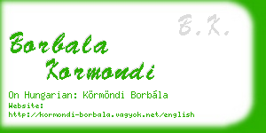 borbala kormondi business card