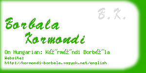 borbala kormondi business card